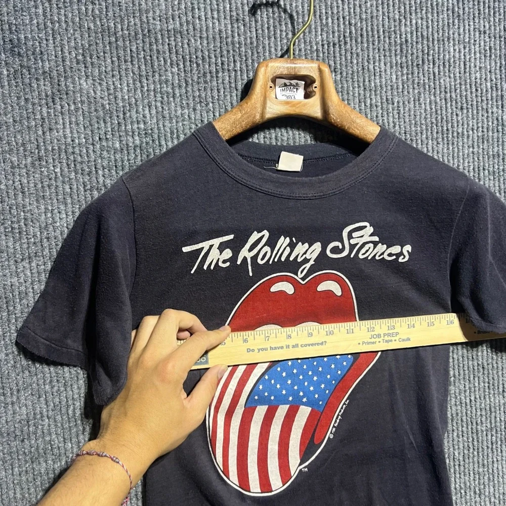 Vintage Rolling‎ Stones T Shirt Mens Small Black 1981 North American Tour Band T